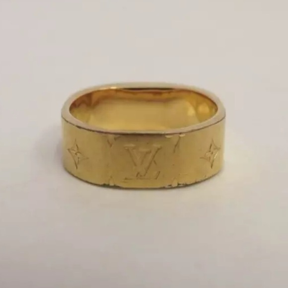 LOUIS VUITTON Nanogram Gold & Silver Ring - Size Small - Picture 3 of 14
